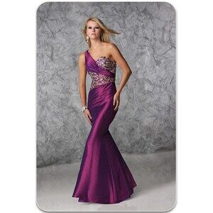 Xcite Taffeta One Shoulder Prom Dress 32367 Purple/Nude